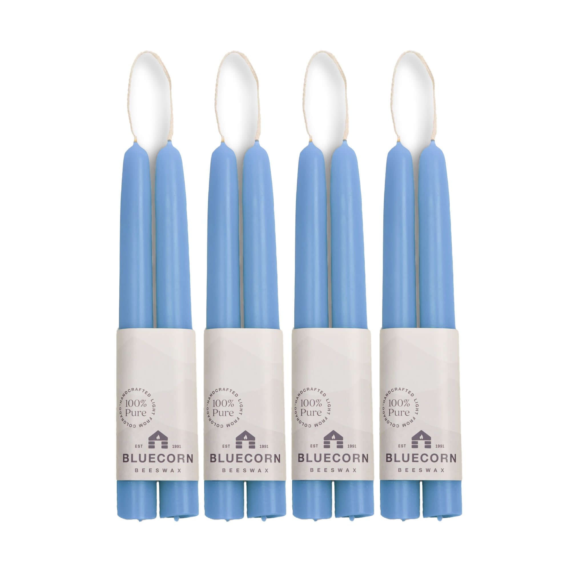 Pure Beeswax Taper Candles – Hand-Dipped Bulk 4-Pair Bundle