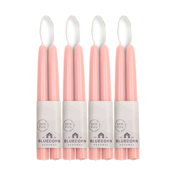 Pure Beeswax Taper Candles – Hand-Dipped Bulk 4-Pair Bundle