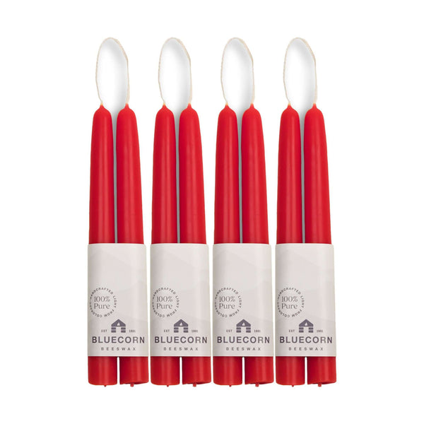 Pure Beeswax Taper Candles – Hand-Dipped Bulk 4-Pair Bundle