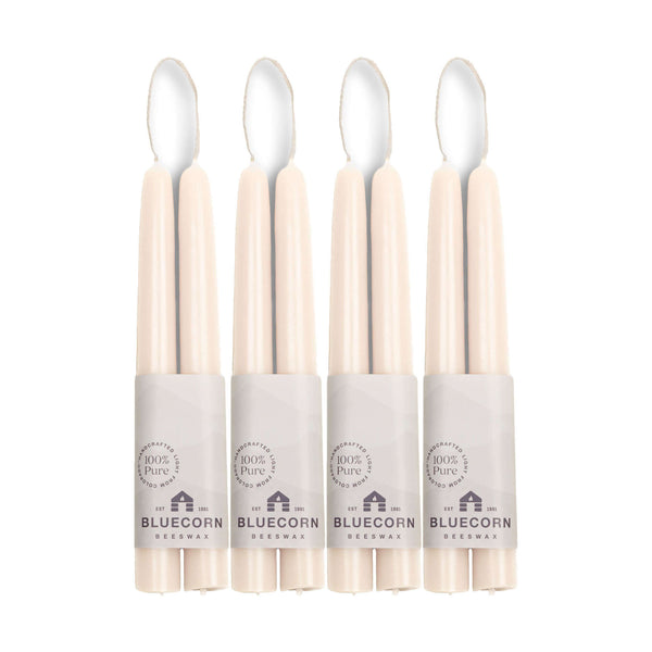 Pure Beeswax Taper Candles – Hand-Dipped Bulk 4-Pair Bundle