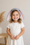 Gray Bunny Bonnet costume hat displayed on a flat surface