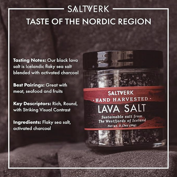 Ignite Your Taste Buds with Volcanic Salt.

Experience the unique flavor of Icelandic Lava Salt. This dark, dramatic salt adds a smoky, mineral flavor to your dishes. Perfect for grilling, roasting, and finishing.