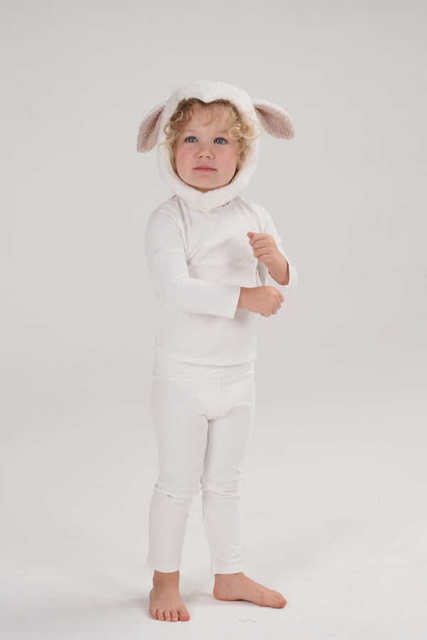 Sheep hat with tan inner ears from the Baby White Sheep Halloween Costume