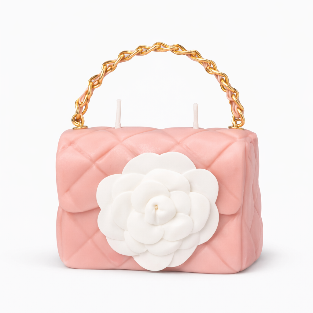 The Rose Petite Couture luxury scented candle by Onali Pure with pink camellia fragrance