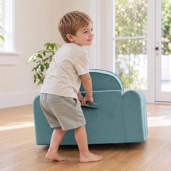Tiny Land® GentleSnug Kids Sofa Chair - Fold-Out Toddler Lounger