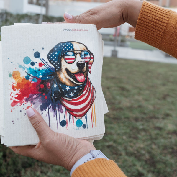Eco-Friendly Swedish Dishcloths – Patriotic Lab Set of 3 | Paper Towel Alternative