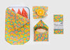 Set of Meli Wraps beeswax food wraps in Sunrise Shell Print in small, medium, and large sizes