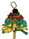 Ankara Holiday Tree Ornament handmade from upcycled wax print fabric with hanging string