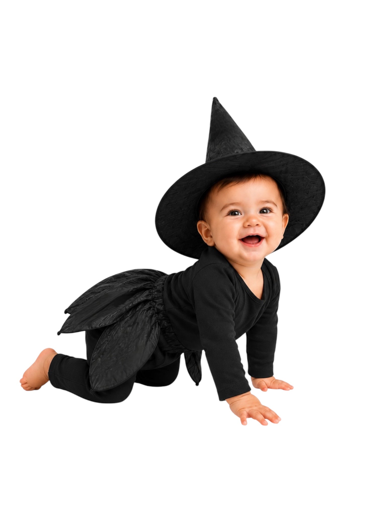 Baby Black Witch Halloween Costume, five-piece set with witch hat and star wand