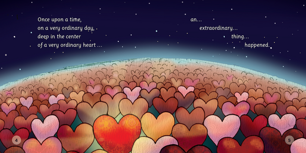 Interior illustration from The Hug Who Got Stuck showing Hug navigating the Web of Sticky Thoughts