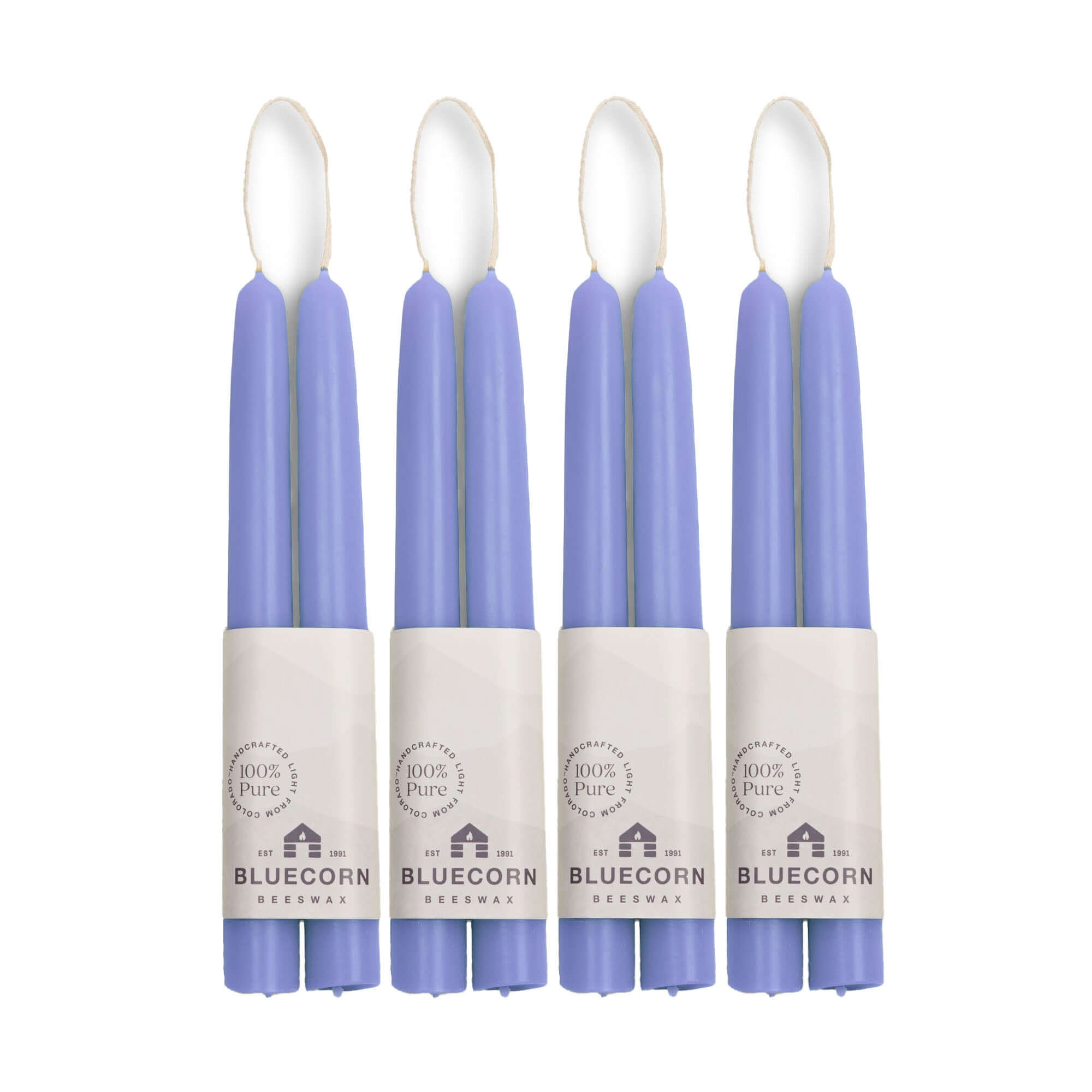 Pure Beeswax Taper Candles – Hand-Dipped Bulk 4-Pair Bundle