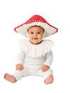 Baby Toadstool Halloween Costume with padded red mushroom hat and white spots