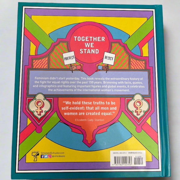 Colorful book cover with geometric patterns and text on a textured surface