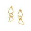Geometric dangle brass earrings handcrafted from recycled brass by women artisans in India — Fair Anita