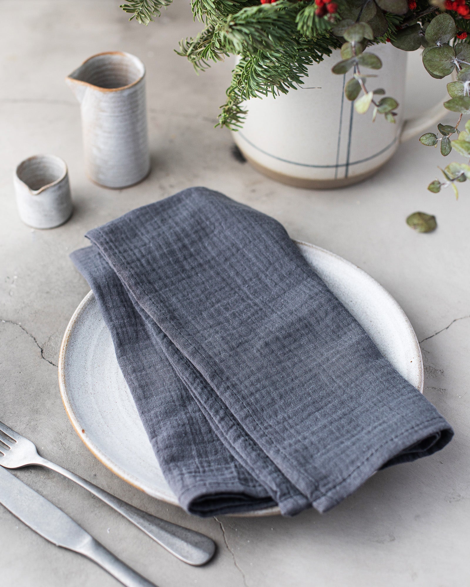 Cotton Crinkle Cloth Napkins – Set of 4 | No-Iron, Reusable