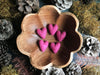 Set of five felted wool hearts in Wild Rose Pink