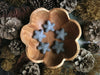 Set of five felted wool stars in Raincloud Blue by House of Moss