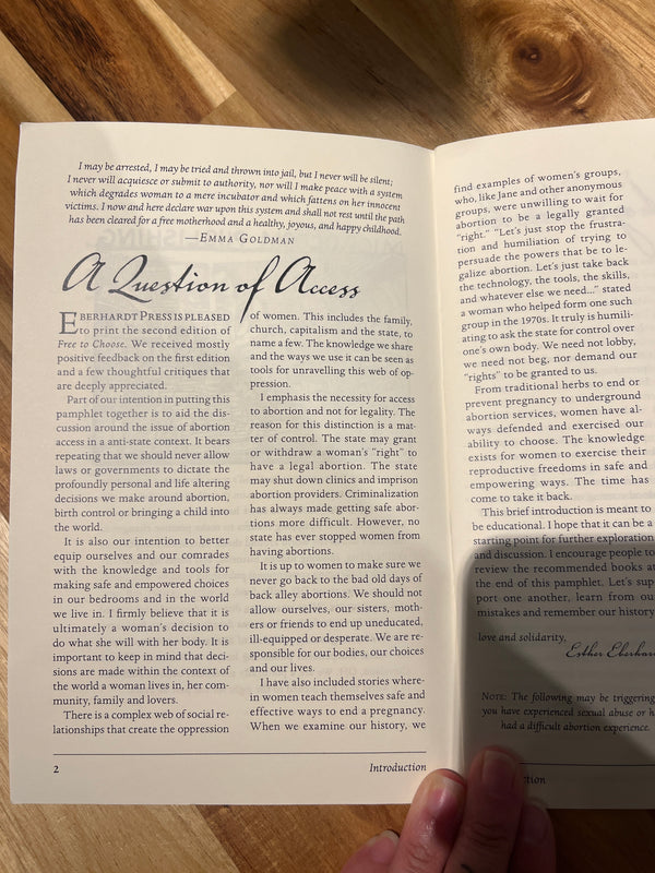 Free to Choose: A women’s Guide to Reproductive Freedom