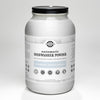 Dishwasher powder container with label on a white background