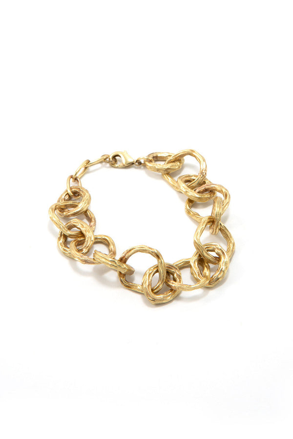 Luxe Brass Chunky Chain Bracelet handmade from recycled brass by women artisans in India – Fair Anita