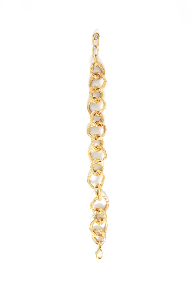 Luxe Brass Chunky Chain Bracelet worn on wrist showing adjustable extender chain – Fair Anita India Collection