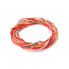 Celebration Elastic Bracelet Set with stacked glass and brass beads handmade by women artisans in India