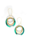 Cenote Pools Painted Drop Earrings by Fair Anita — sustainable recycled brass dangle earrings, fair trade women-made jewellery