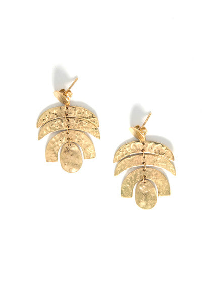 Wonder Hammered Brass Drop Earrings — nickel-free, 1.5 inch, handcrafted by women artisans