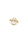 Moonstone Warrior Adjustable Brass Ring by Fair Anita — sustainable, nickel-free, handcrafted gift for women
