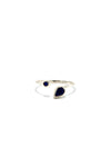 Medusa Lapis Adjustable Sterling Silver Ring with deep blue lapis stone, fair trade handmade in India