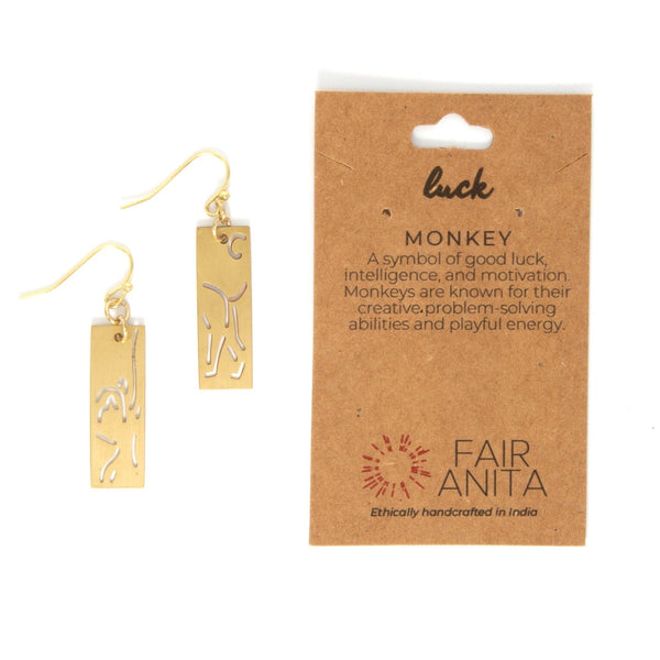 Animal Cut Out Earrings – Gold-Plated Recycled Brass, Nickel-Free