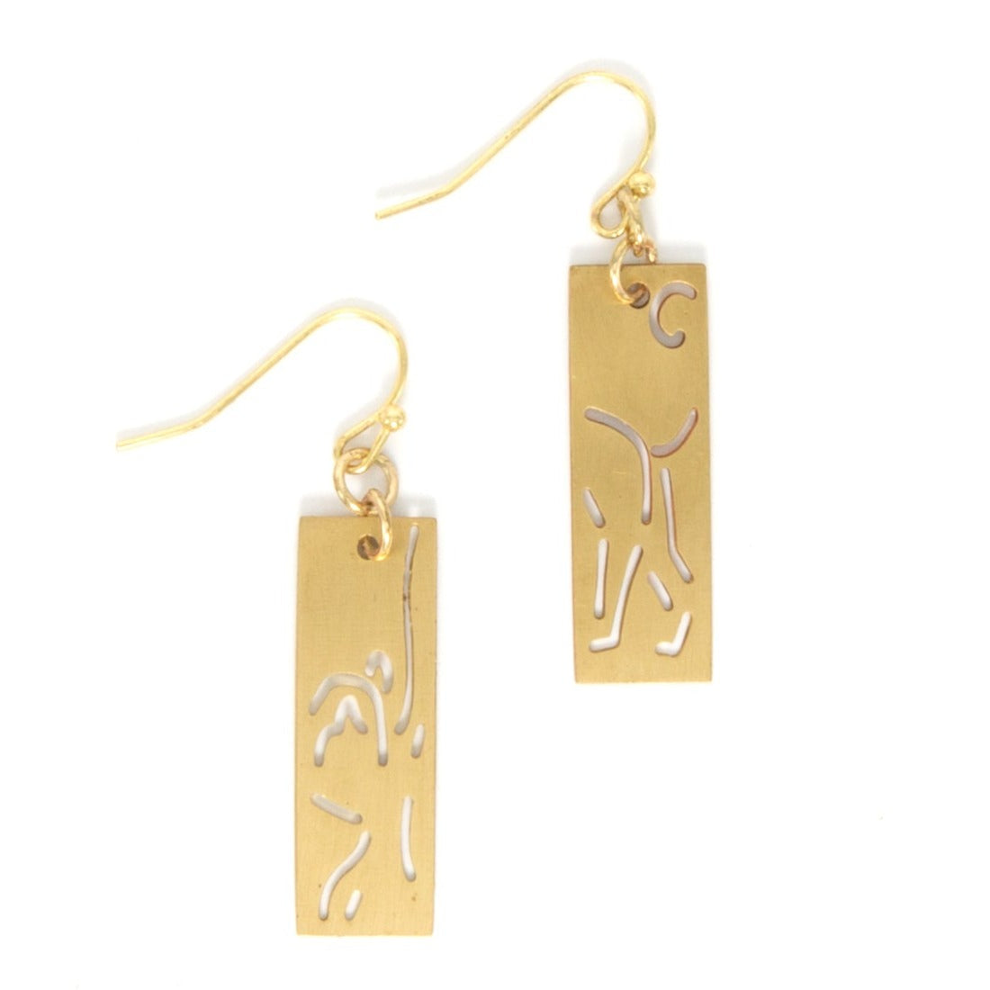 Animal Cut Out Earrings – Gold-Plated Recycled Brass, Nickel-Free