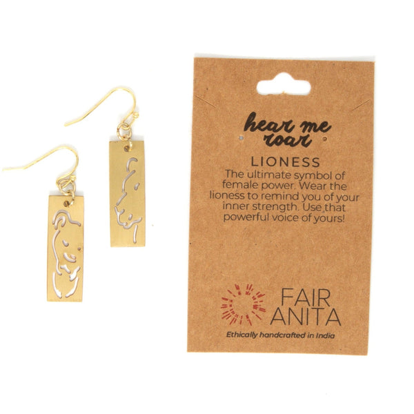 Animal Cut Out Earrings – Gold-Plated Recycled Brass, Nickel-Free
