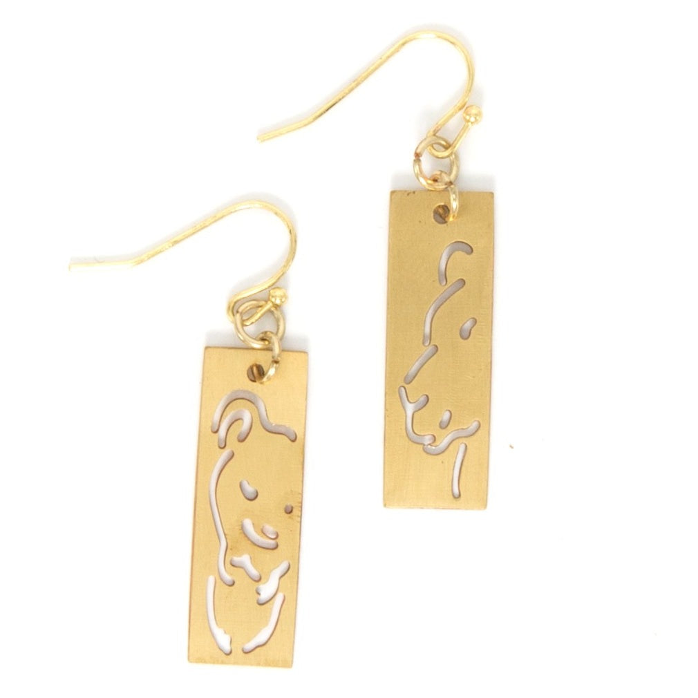 Animal Cut Out Earrings – Gold-Plated Recycled Brass, Nickel-Free