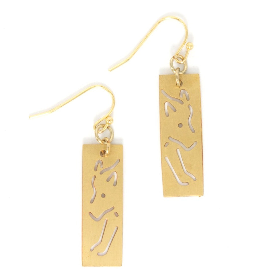 Animal Cut Out Earrings – Gold-Plated Recycled Brass, Nickel-Free