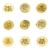 Recycled brass pronoun pins ethically handmade by women artisans in India – Fair Anita