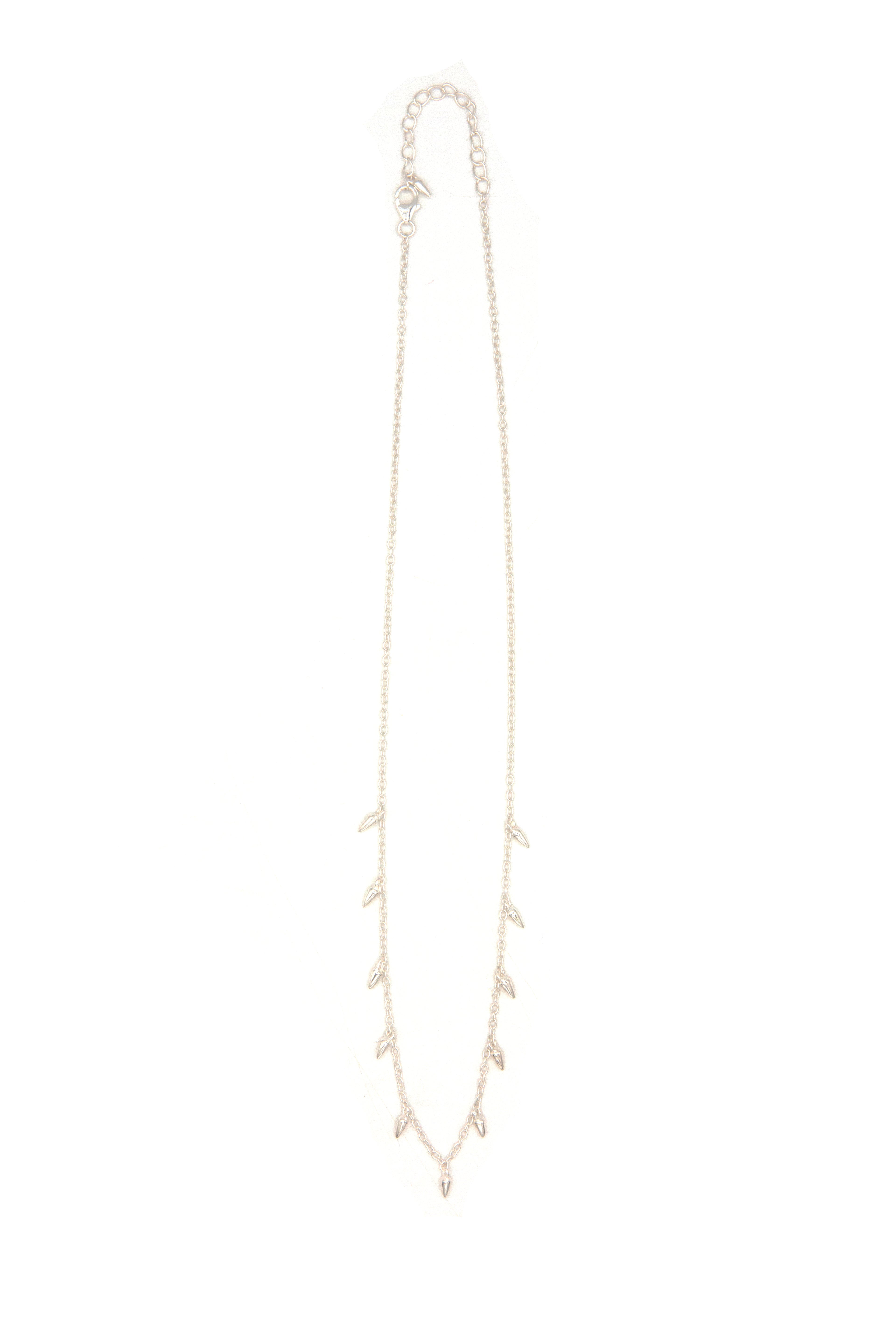 Spike Charm Necklace in pure brass finish, ethical fair trade necklace handmade by women artisans in India