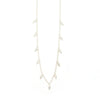 Fair Anita Spike Charm Necklace in sterling silver worn on model, 16 inch adjustable chain