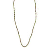 Restoration Dainty Beaded Necklace with ruby zoisite semi-precious stone beads and brass chain by Fair Anita