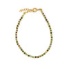 Restoration Dainty Beaded Bracelet with ruby zoisite semi-precious stones and brass hardware by Fair Anita