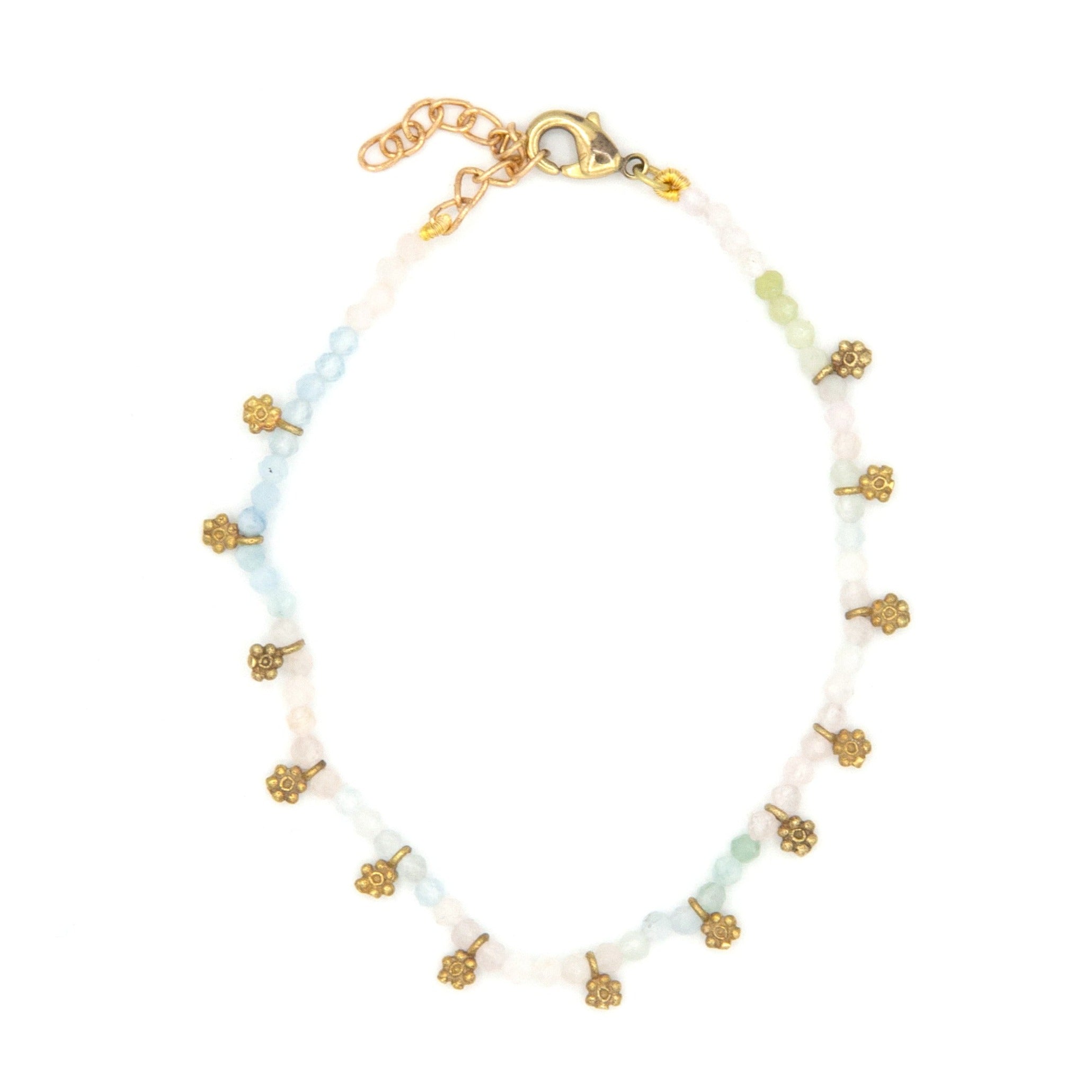Laugh in Flowers Luxe Stone Bracelet with semi-precious stone and pure brass by Fair Anita