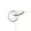 Fair trade iolite stone sterling silver hoops styled as a gift, ethically made by women artisans