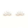 Crystal Curve Sterling Silver Stud Earrings with cubic zirconia stones by Fair Anita