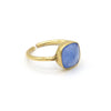 Adjustable nickel-free stone ring in gold-plated brass, a sustainable gift for her