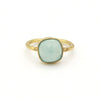 Fair Anita adjustable semi-precious stone ring worn on hand showing gold plating detail