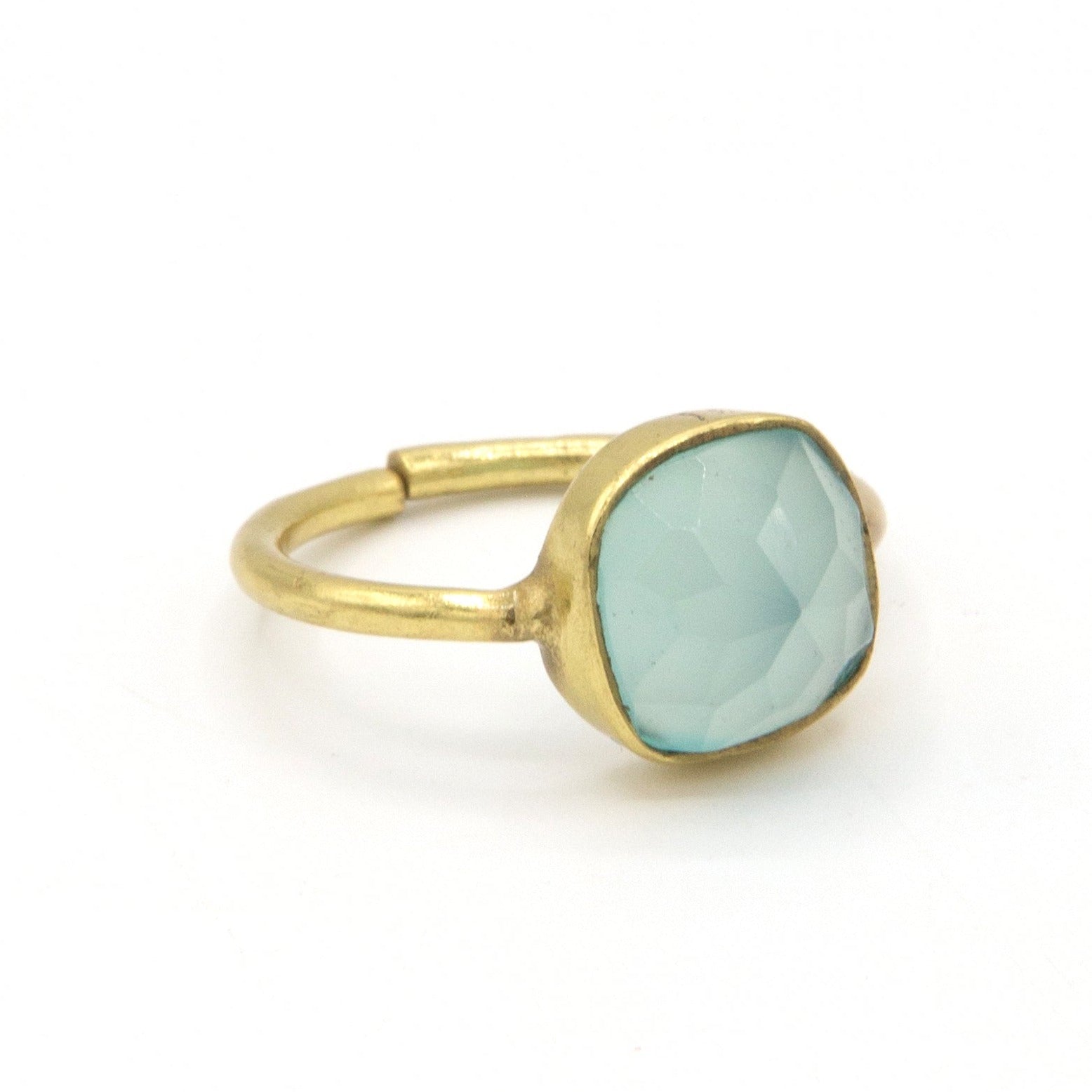Adjustable Semi-Precious Stone Ring | Gold-Plated Recycled Brass