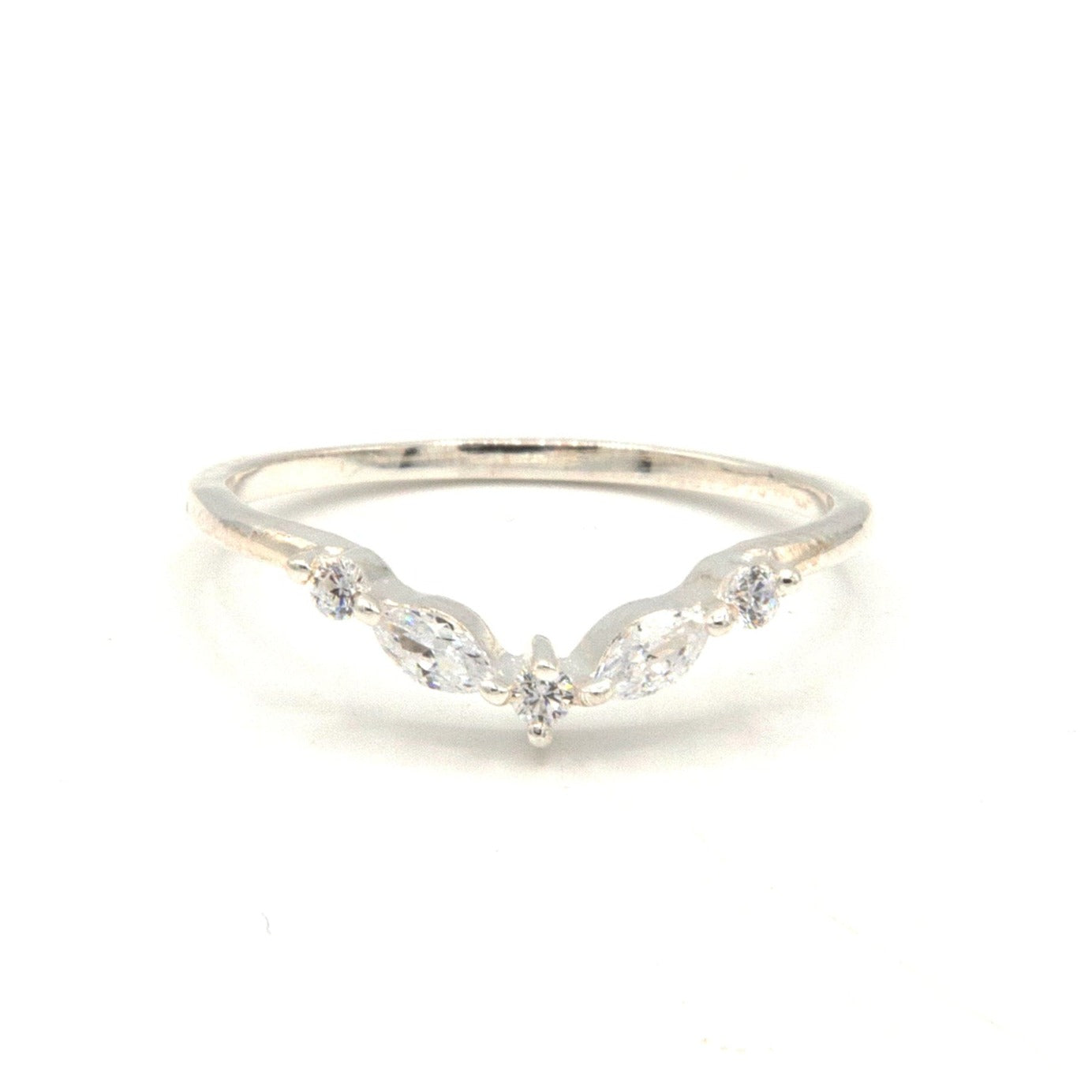 Frosting Crystal Sterling Silver Ring with cubic zirconia, nickel-free, handmade in India by Fair Anita