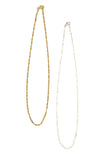 Twisted snake chain necklace in gold-plated recycled metal, fair trade handcrafted in India