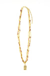 Reborn Phoenix Cluster Necklace styled as two separate convertible strands