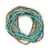 Tropical Waters Elastic Bracelet Set by Fair Anita — glass and recycled metal boho bracelets in tropical ocean colours